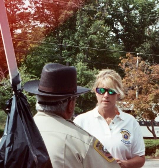 Rescue Chief Patricia Copeland in consultation with Deputy Rose