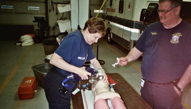 Training: Chris and Dave practicing with the King Airway