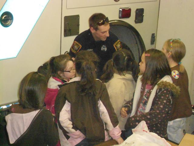 Scouts visit the station to learn about fire and safety prevention Feb. 15,2012