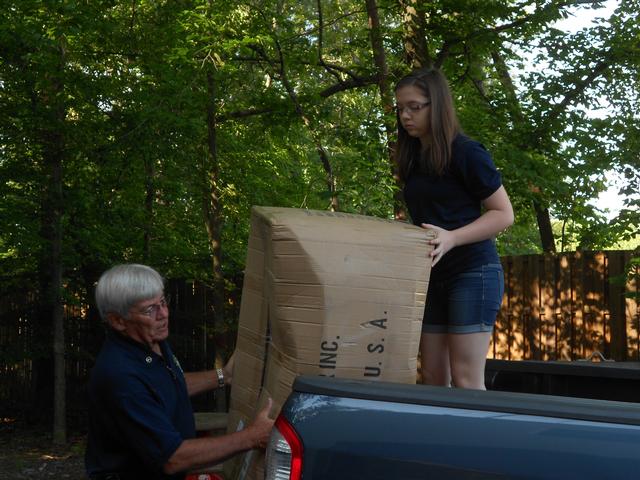 Mike and Tiffany load the bike helmets for Save your Heart For Love. 2012