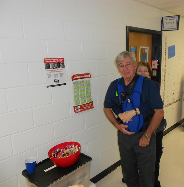 Chris Schoon demonstrates the Heimlich Maneuver
Health Fair January 2013