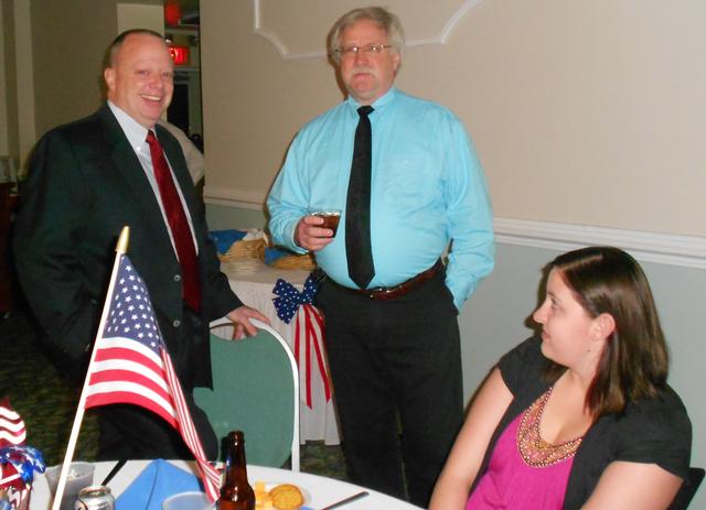 Acting Fire Chief Mark Lockhart and his wife Michelle with Lynn Platt