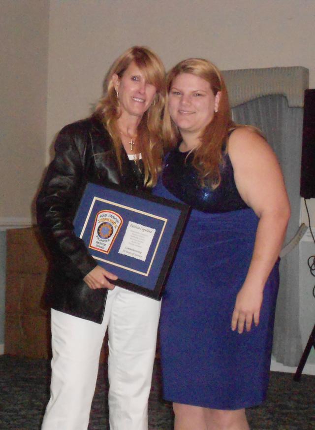 Patricia Copeland 20 years of Service with outgoing President Angela Wilhelm
Banquet 2012