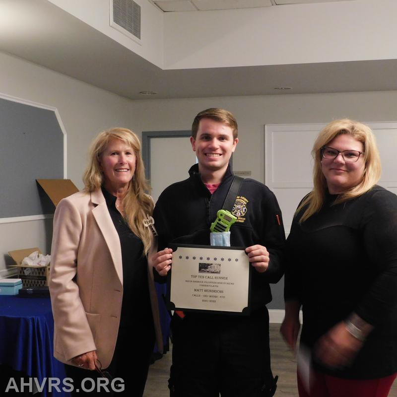 Matt - A Top 10 Call Runner - - Aquia Harbour Volunteer Rescue Installation of Officers 2022-2023